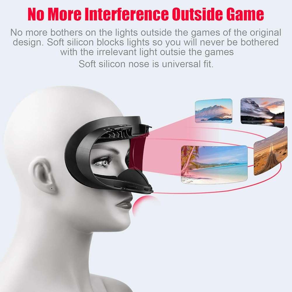 VR Facial Interface and Foam Replacement Set for Oculus Meta Quest 2 | Removable Facial Interface Frame & Foam Face Covers Replacement & Anti-Leakage Nose Pad & Lens Cover - Image 4
