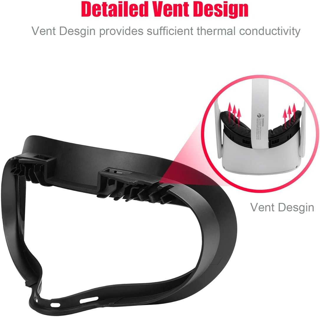 VR Facial Interface and Foam Replacement Set for Oculus Meta Quest 2 | Removable Facial Interface Frame & Foam Face Covers Replacement & Anti-Leakage Nose Pad & Lens Cover - Image 5