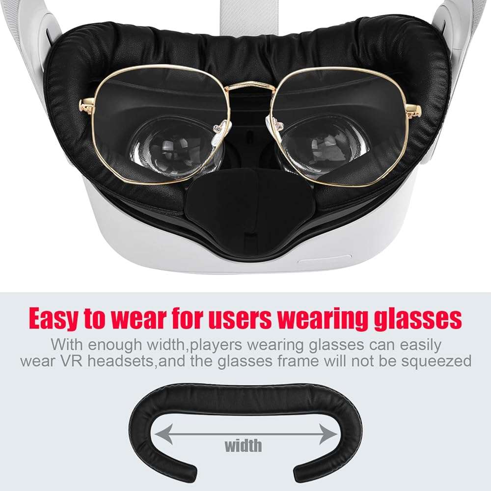 VR Facial Interface and Foam Replacement Set for Oculus Meta Quest 2 | Removable Facial Interface Frame & Foam Face Covers Replacement & Anti-Leakage Nose Pad & Lens Cover - Image 6