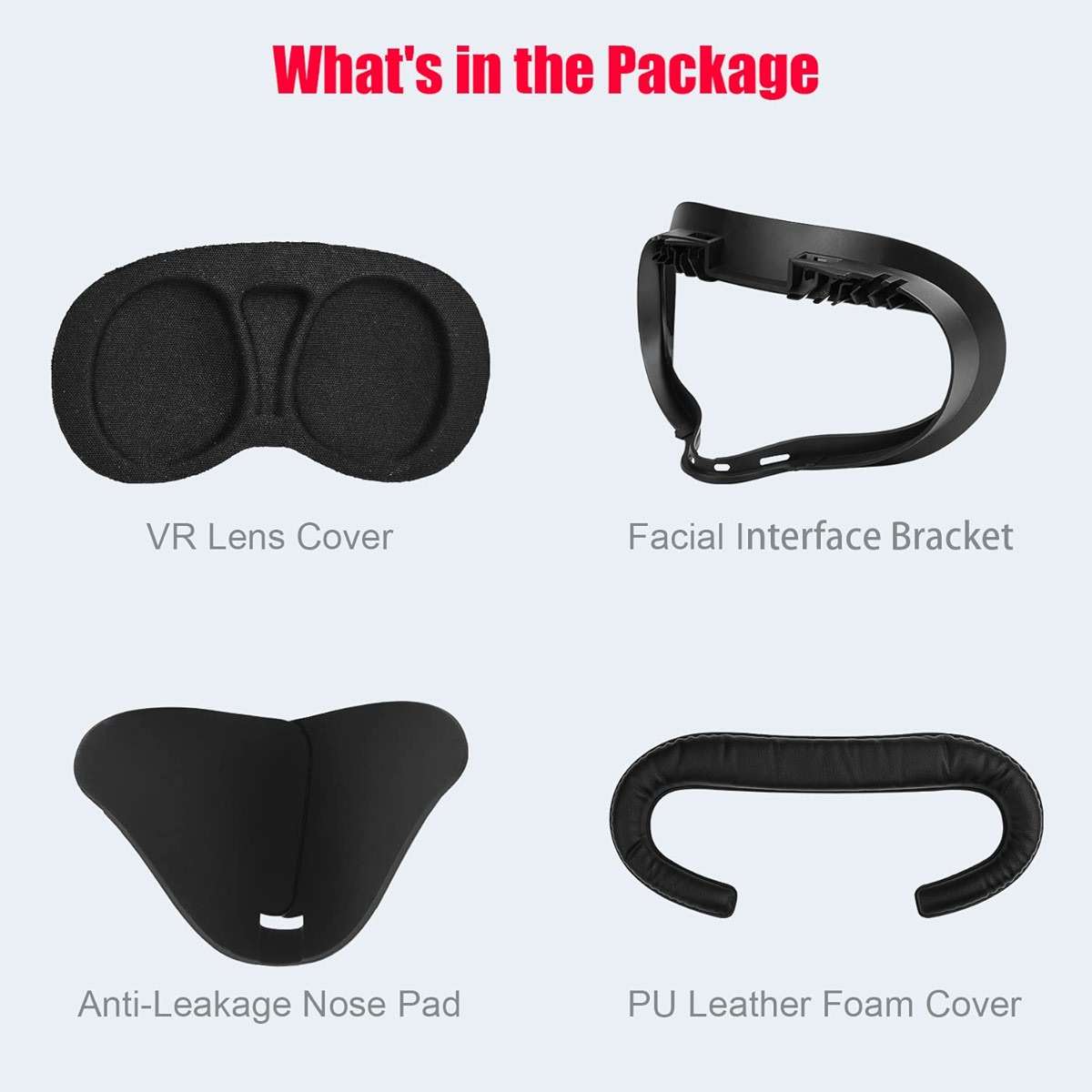 VR Facial Interface and Foam Replacement Set for Oculus Meta Quest 2 | Removable Facial Interface Frame & Foam Face Covers Replacement & Anti-Leakage Nose Pad & Lens Cover - Image 8
