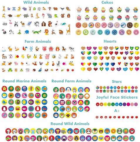 2872 Large Incentive Stickers, 64 Sheets Round Encouragement Stickers, Animals Donuts Cupcakes Stars Hearts Motivational Teacher Classroom Reward Gifts Encourage Kids to Do Chores Go to The Toilet - Image 2