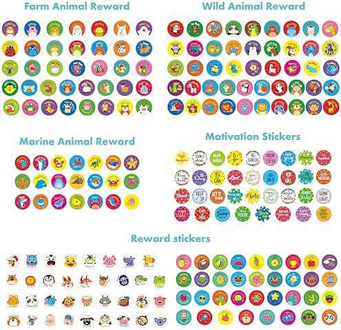 2872 Large Incentive Stickers, 64 Sheets Round Encouragement Stickers, Animals Donuts Cupcakes Stars Hearts Motivational Teacher Classroom Reward Gifts Encourage Kids to Do Chores Go to The Toilet - Image 3