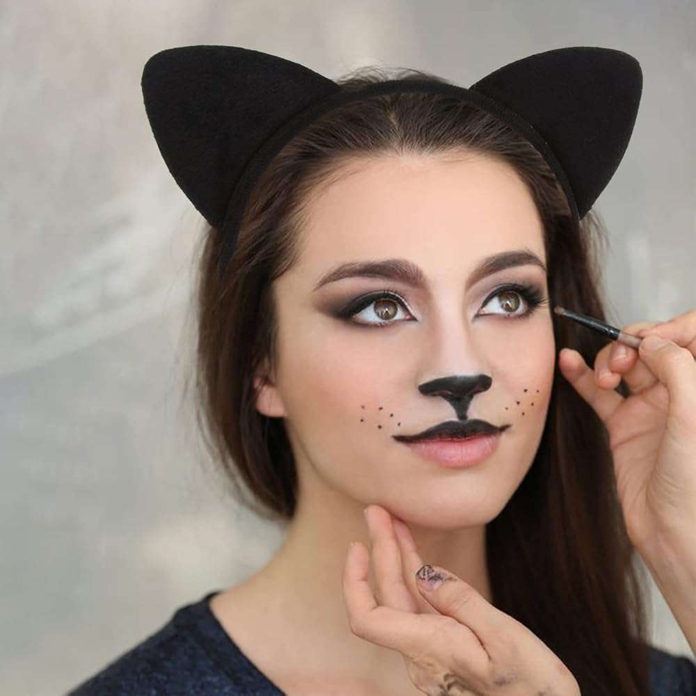SULOLI 2Pcs Cat Ears Headband,Black Cat Ears Costume for Women Girls Halloween Xmas Hair Accessories Party Wearing - Image 2