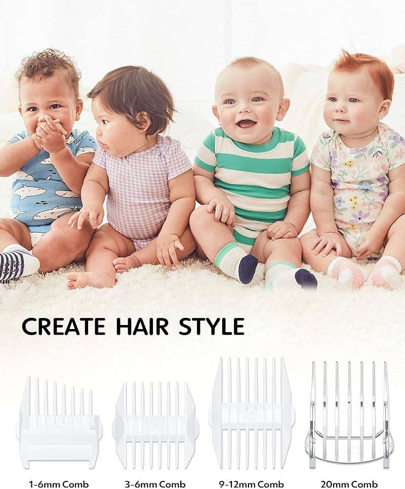 KIDIRA Baby Hair Clippers Quiet Hair Trimmer for Kids Toddler, Silent Hair Clippers for Children with Autism, Waterproof Rechargeable Cordless Ceramic Blade Haircut Kit - Image 2