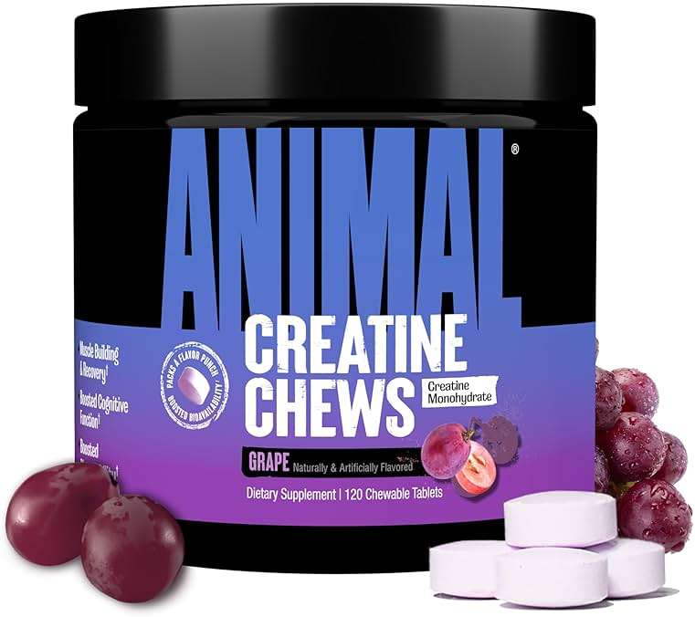 Animal Creatine Chews – 5g Creatine Monohydrate Tablets for Strength, Power & Training Recovery Support – Enhanced Absorption with AstraGin® – Convenient Chewable Format – 120 Tablets - Image 1