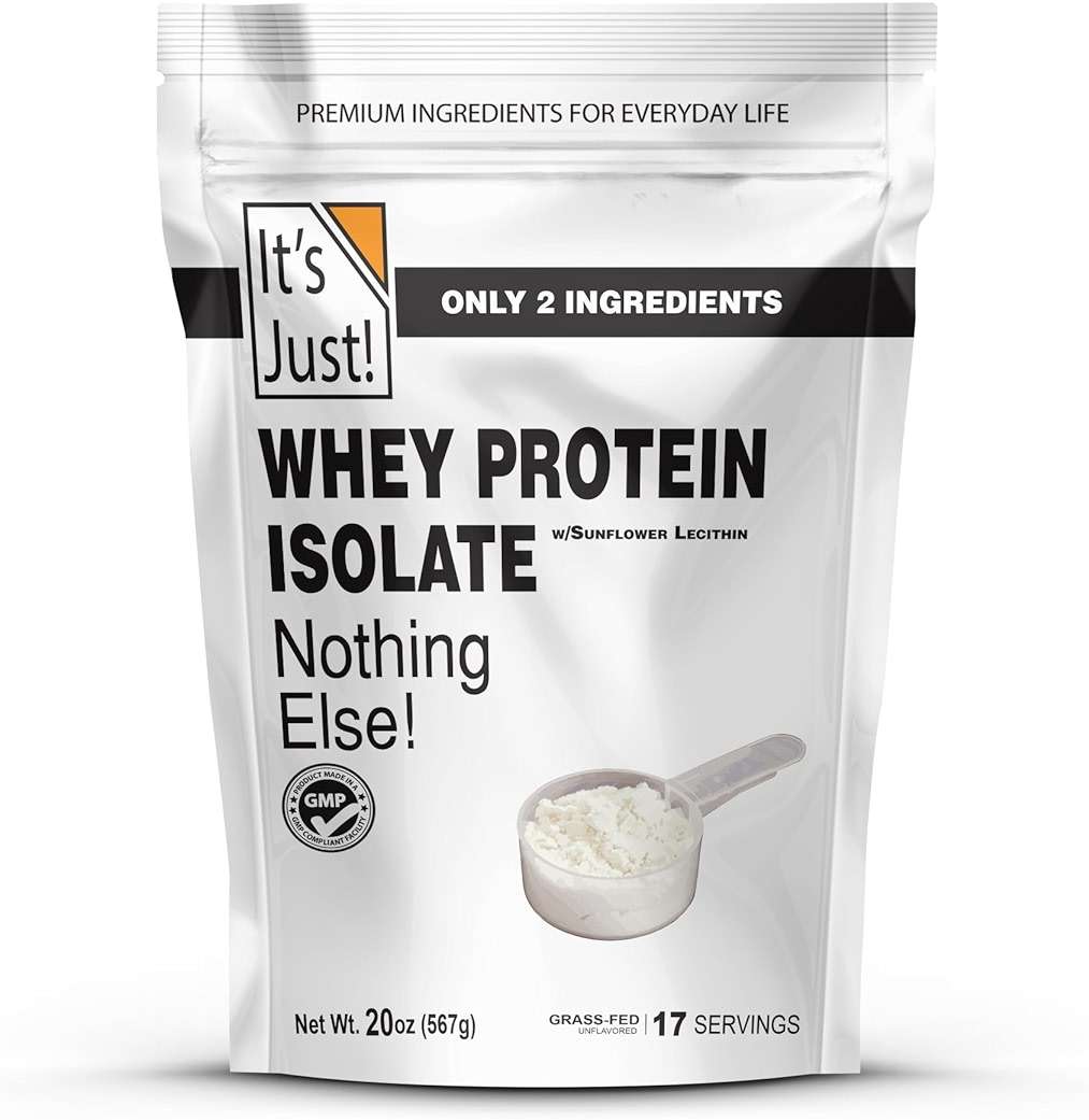 It's Just! - Whey Protein Isolate, Ultra Premium Grass-Fed, Unflavored, Made in USA, Pure 90% Protein, Only 1g Carb, No Added Sugar (1.25 Pound) - Image 1