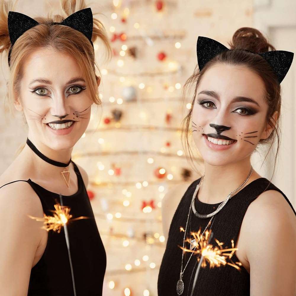 Wobeny Cat Ears Headband for Women Girls, Halloween Cosplay Cat Costume Hair Accessories for Adult Kids - Image 5