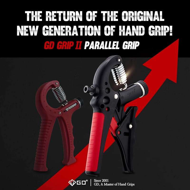 GD Grip2 Hand Grip Strengthener (Grip Strength Trainer) Adjustable Gripper (22~77lbs) Forearm and Wrist Exerciser Strengthener for grip Strength - Image 2