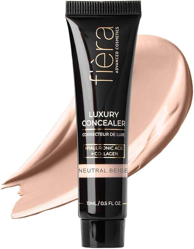 Fièra Luxury Concealer & Foundation with Anti-Aging Ingredients - Full Coverage for Dark Circles, Wrinkles, Fine Lines, and Spots, All-Day Wear For Mature Skin - Neutral Beige, 0.5 FL. OZ. / 15 ML - Image 1