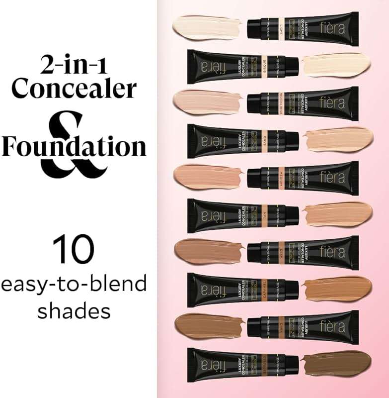 Fièra Luxury Concealer & Foundation with Anti-Aging Ingredients - Full Coverage for Dark Circles, Wrinkles, Fine Lines, and Spots, All-Day Wear For Mature Skin - Neutral Beige, 0.5 FL. OZ. / 15 ML - Image 4
