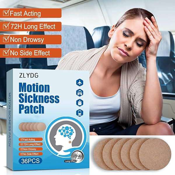 ZLYDG Motion Sickness Patches, 36 PCS Sea Sickness Patch for Cruise,Dizziness Resulted from Travel of Cars, Ships, Airplanes (1 Box) - Image 5