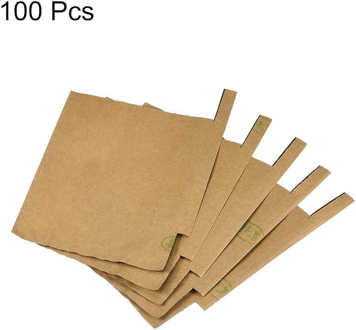 MECCANIXITY Fruit Protection Bags 18x15cm Paper Fruit Cover Bags for Fruit Flower Protecting Yellow/Black Pack of 100 - Image 3