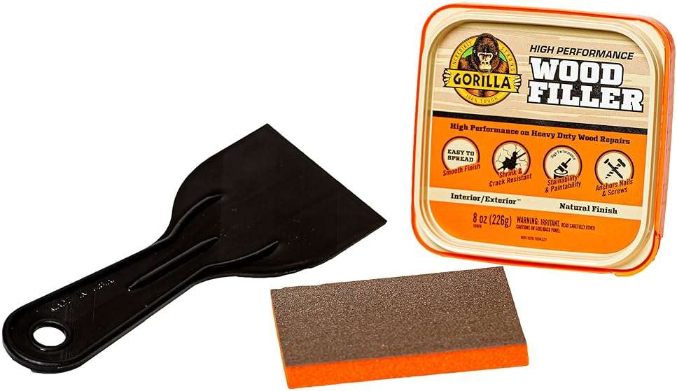 Gorilla All Purpose Wood Filler Wood Repair Kit with Putty Knife and Sanding Block - Image 3