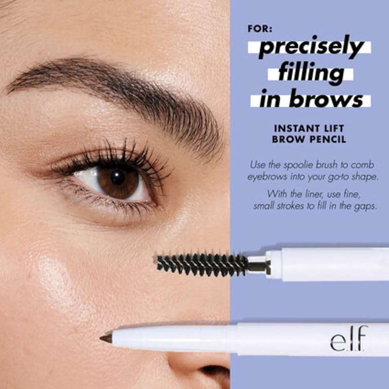 e.l.f. Instant Lift Brow Pencil, Dual-Ended Precision Brow Pencils For Shaping & Defining Eyebrows, Vegan & Cruelty-Free, Neutral Brown, 2-Pack - Image 5