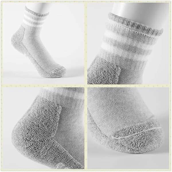 Antrop WoMen Quarter Crew Cotton Heel Tab Athletic Running Cushion Socks (6 Pairs) - Image 4