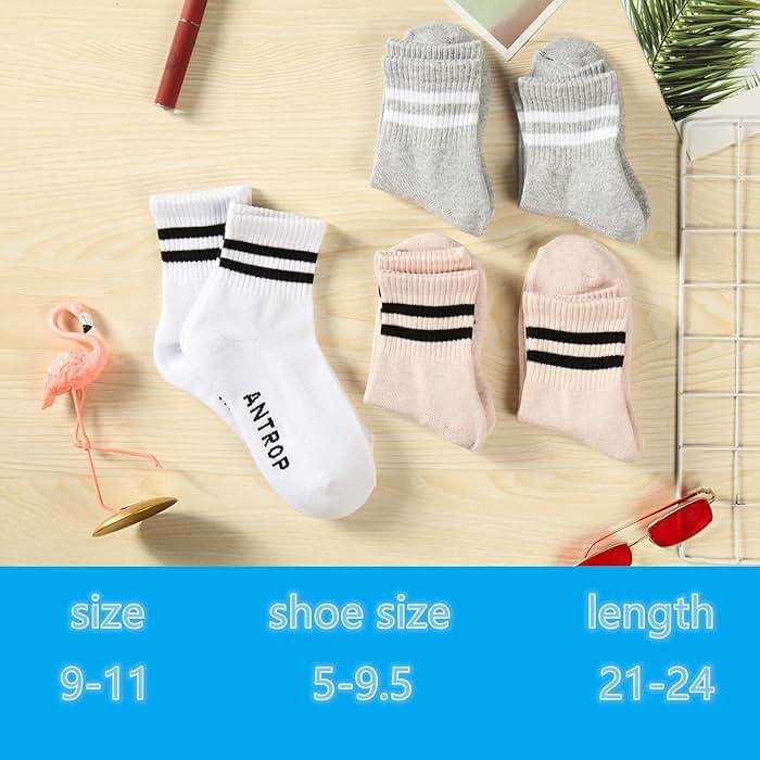Antrop WoMen Quarter Crew Cotton Heel Tab Athletic Running Cushion Socks (6 Pairs) - Image 5