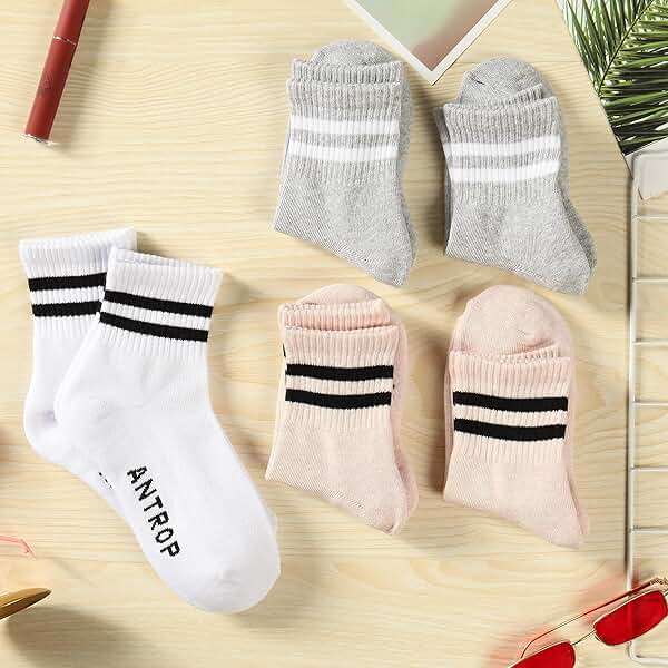 Antrop WoMen Quarter Crew Cotton Heel Tab Athletic Running Cushion Socks (6 Pairs) - Image 7