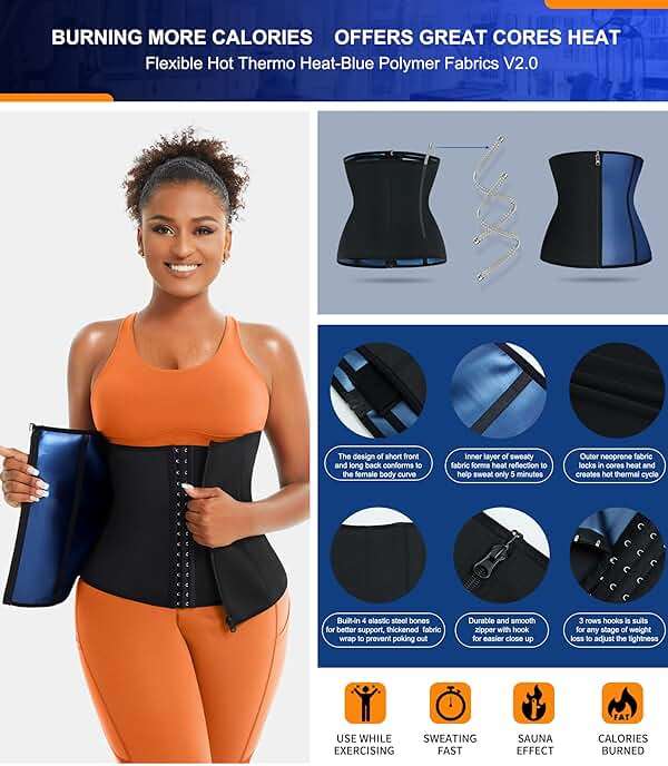 TrainingGirl Waist Trainer for Women Lower Belly Waist Trimmer Corset Tummy Wrap Workout Sweat Belt Band Sports Sauna Suit - Image 2