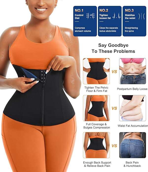 TrainingGirl Waist Trainer for Women Lower Belly Waist Trimmer Corset Tummy Wrap Workout Sweat Belt Band Sports Sauna Suit - Image 4