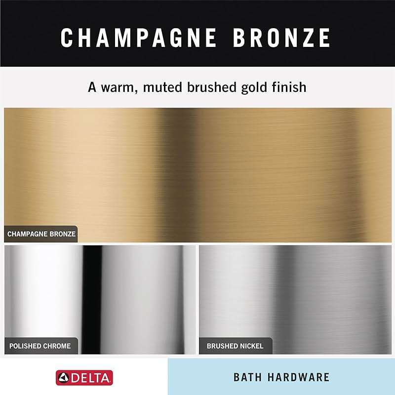 DELTA FAUCET Rubber Limited 78955-CZ Tetra Pivot Arm Toilet Paper Holder Bath Hardware Accessory in Champagne Bronze - Image 4