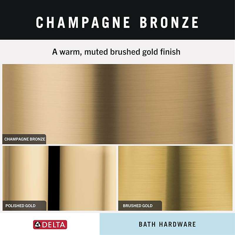 DELTA FAUCET Rubber Limited 78955-CZ Tetra Pivot Arm Toilet Paper Holder Bath Hardware Accessory in Champagne Bronze - Image 6