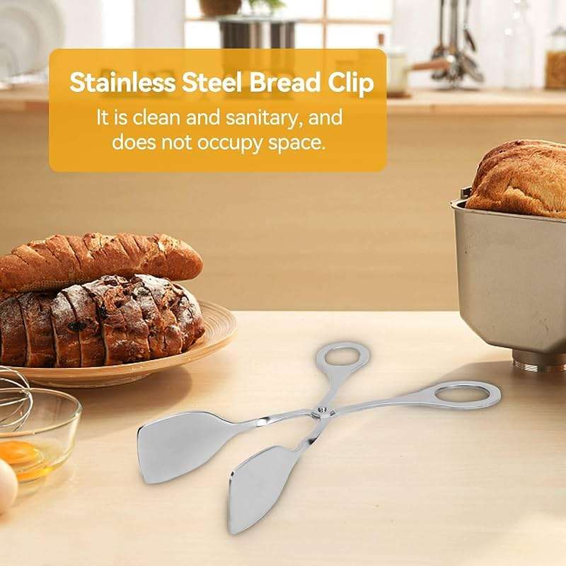 2 Pcs Tongs for Serving Food, Serving Tongs Stainless Steel Buffet Tongs Mini Tongs Bread Clip Food Tongs Scissors Shape Salad Steak Clip for Baking Barbecue Fried - Image 6