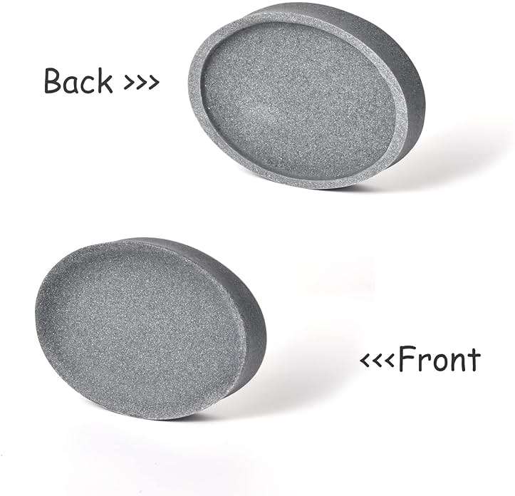 IMEEA Oval Resin Soap Dish for Bathroom Sink Stone-Look Soap Tray Holder for Bar Soap, Sponge or Shampoo Bar (Grey) - Image 6