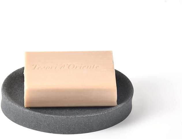 IMEEA Oval Resin Soap Dish for Bathroom Sink Stone-Look Soap Tray Holder for Bar Soap, Sponge or Shampoo Bar (Grey) - Image 7
