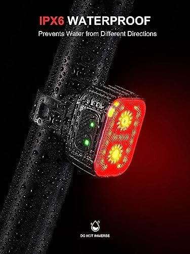 Cuvccn Bike Lights Super Bright, Rechargeable Bicycle Lights Set Multiple Modes, Waterproof Bike Lights for Night Riding/Cycling Safety, Front and Back Bike Reflectors Light, Long Battery Life - Image 6