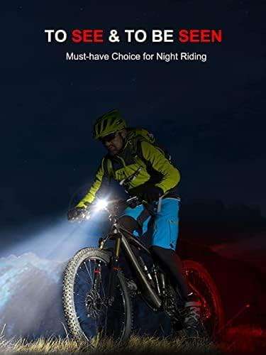 Cuvccn Bike Lights Super Bright, Rechargeable Bicycle Lights Set Multiple Modes, Waterproof Bike Lights for Night Riding/Cycling Safety, Front and Back Bike Reflectors Light, Long Battery Life - Image 7