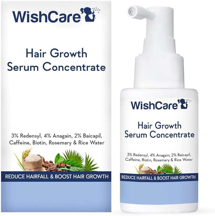 WishCare Hair Growth Serum Concentrate - Rosemary, 3% Redensyl, 4% Anagain, 2% Baicapil, Caffeine, Biotin, Plant Keratin & Rice Water - Image 1