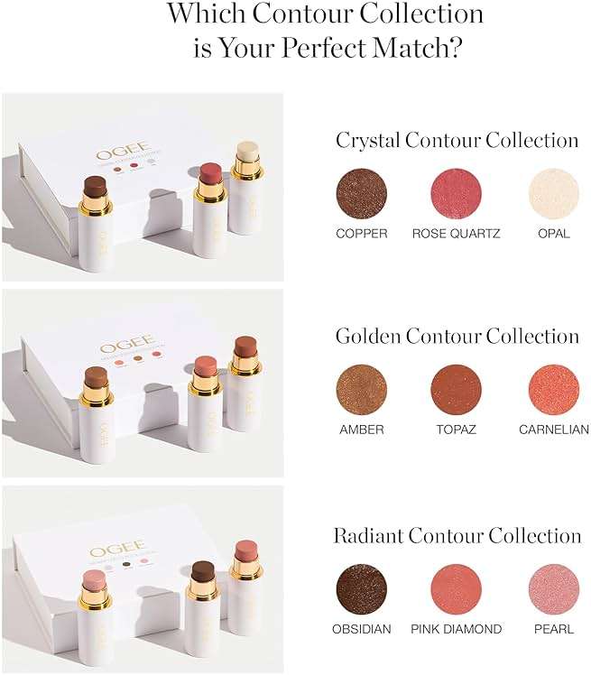 Ogee Face Stick Crystal Collection Trio - Contour Stick Makeup Collection - Certified Organic Contour Palette - Includes Bronzer Stick, Blush Stick & Highlighter Stick - Image 7
