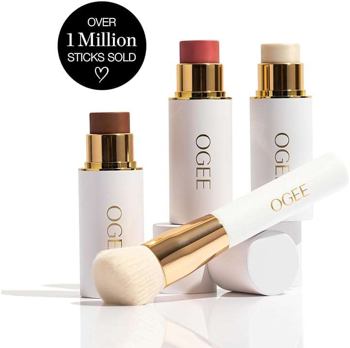 Ogee Face Stick Crystal Collection Trio - Contour Stick Makeup Collection - Certified Organic Contour Palette - Includes Bronzer Stick, Blush Stick & Highlighter Stick - Image 9
