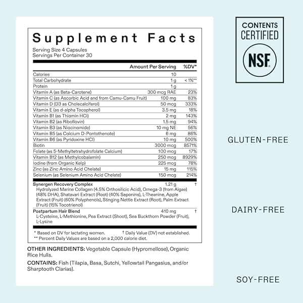 Nutrafol Postpartum Hair Growth Supplements, Clinically Tested for Visibly Thicker Hair and Less Shedding, Breastfeeding-friendly - Image 6
