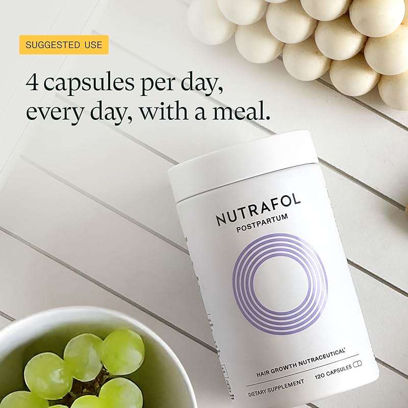 Nutrafol Postpartum Hair Growth Supplements, Clinically Tested for Visibly Thicker Hair and Less Shedding, Breastfeeding-friendly - Image 8