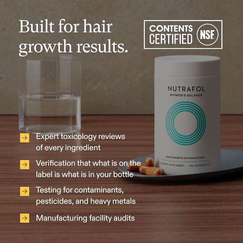 Nutrafol Women's Balance Hair Growth Supplements, Ages 45 and Up, Clinically Proven for Visibly Thicker Hair and Scalp Coverage in 3-6 Months, Dermatologist Recommended - 1 Month Supply Refill Pouch - Image 10