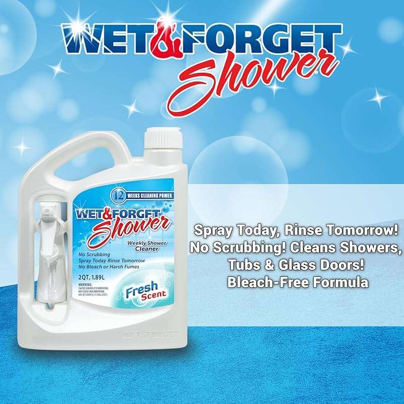 Wet & Forget Shower Cleaner Spray Multi-Surface Weekly Application Requires No Scrubbing, Bleach-Free Formula, Ready to Use, Fresh Scent, 3 Months of Cleaning, 64 Fluid Ounces, 1 Pack - Image 2
