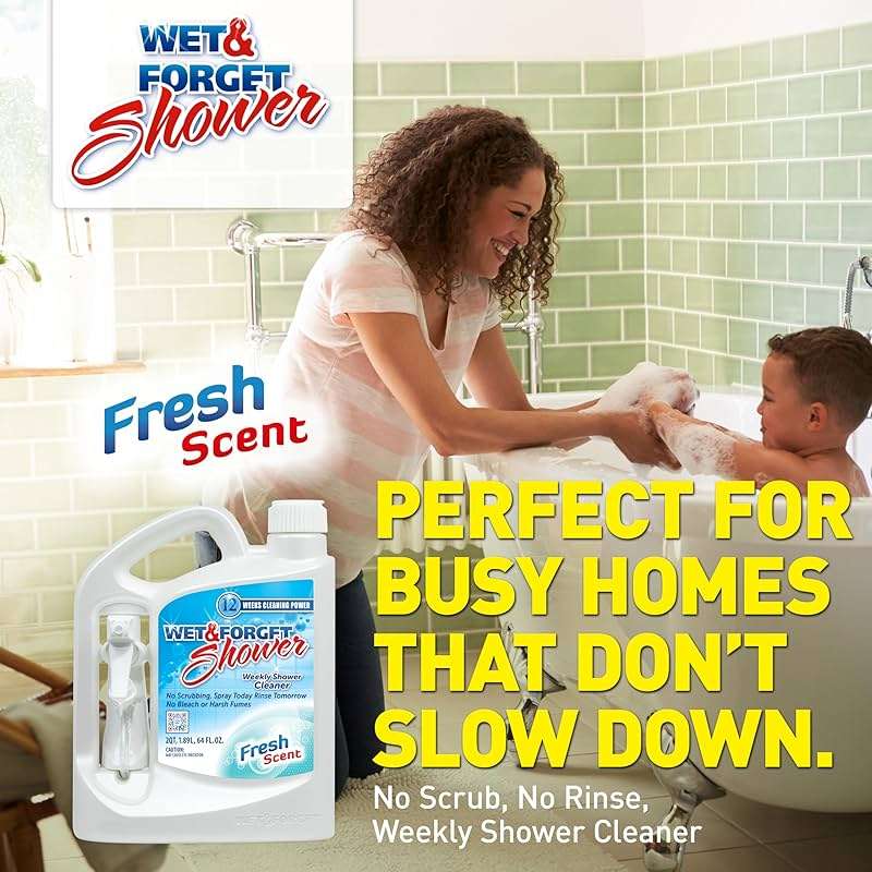 Wet & Forget Shower Cleaner Spray Multi-Surface Weekly Application Requires No Scrubbing, Bleach-Free Formula, Ready to Use, Fresh Scent, 3 Months of Cleaning, 64 Fluid Ounces, 1 Pack - Image 4
