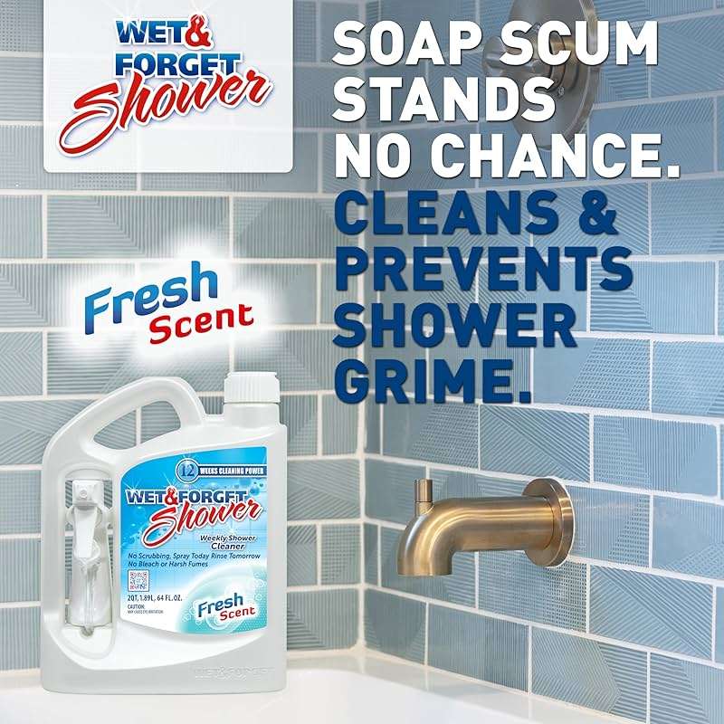 Wet & Forget Shower Cleaner Spray Multi-Surface Weekly Application Requires No Scrubbing, Bleach-Free Formula, Ready to Use, Fresh Scent, 3 Months of Cleaning, 64 Fluid Ounces, 1 Pack - Image 7