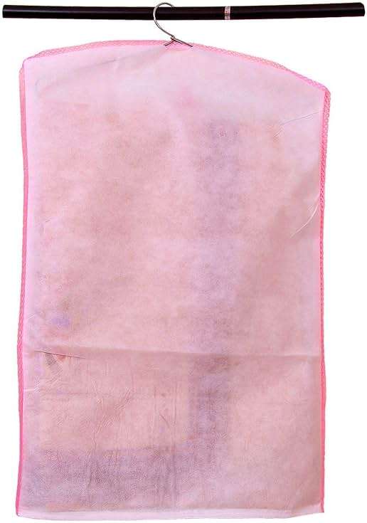 atorakushon Printed Fabric Material Saree Cover Front Side Transparent Hanging Cloth Wardrobe Organiser for Storage Rack Garment Pack of 12 Pcs - Image 6