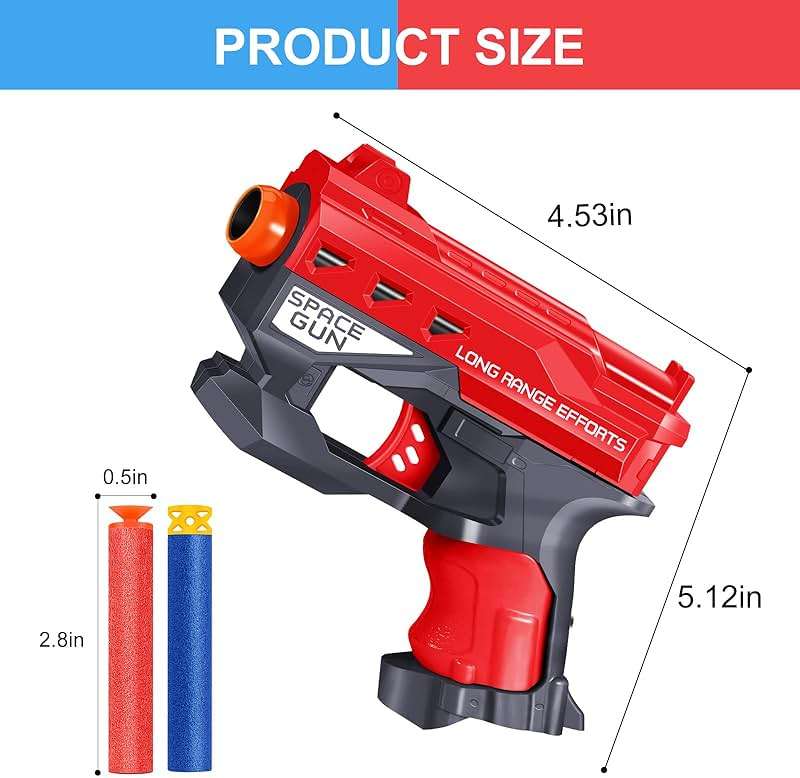 12 Pack Blaster Guns Boys Toy, Party Favors Compatible with Nerf Birthday Party,Easter Basket Stuffers Hand Gun Toys Party Supplies for 3,4,5,6,7,8,9 Years Kids - Image 2