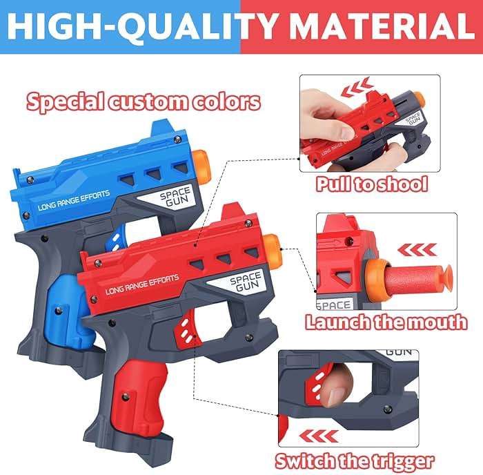 12 Pack Blaster Guns Boys Toy, Party Favors Compatible with Nerf Birthday Party,Easter Basket Stuffers Hand Gun Toys Party Supplies for 3,4,5,6,7,8,9 Years Kids - Image 4