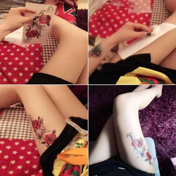Aivoch 8 Sheets Belly Tattoos Stickers Temporary Fun Waist Cover Scar Female Tattoo Waterproof for Female Women and Girls - Image 3