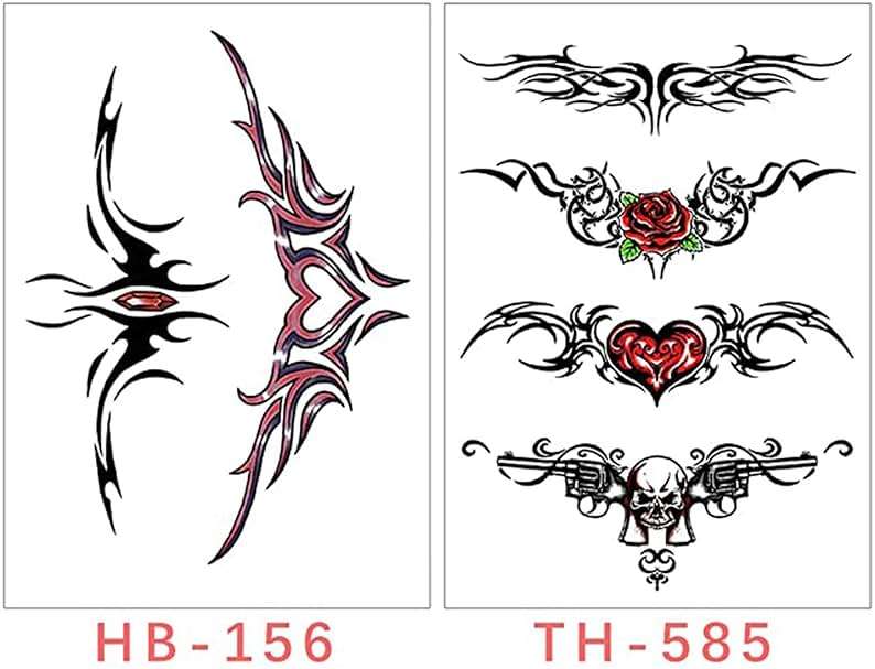 Aivoch 8 Sheets Belly Tattoos Stickers Temporary Fun Waist Cover Scar Female Tattoo Waterproof for Female Women and Girls - Image 4
