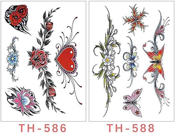Aivoch 8 Sheets Belly Tattoos Stickers Temporary Fun Waist Cover Scar Female Tattoo Waterproof for Female Women and Girls - Image 5