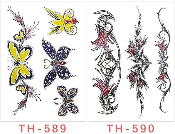 Aivoch 8 Sheets Belly Tattoos Stickers Temporary Fun Waist Cover Scar Female Tattoo Waterproof for Female Women and Girls - Image 6