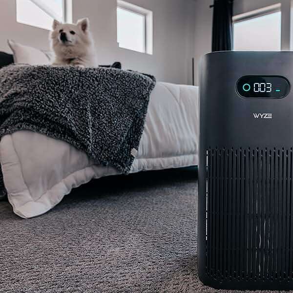 Wyze Air Purifier with Allergen Filter(Standard), for Home Large Room, HEPA 13, 21db Quiet Sleep Mode, 550 sq ft, Remove 99.97% Pet Hair, Pollen, Dust, Dander, Smoke, Smart WiFi Alexa Google, Black - Image 5