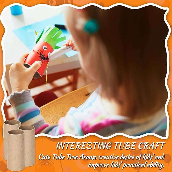 Henoyso 100 Packs Cardboard Tubes for Crafts, Thick Toilet Paper Rolls Empty for Kids Classroom Projects End of School Year Crafts Mother's Day DIY Gift Supplies (1.57 x 3.74 Inch,Brown) - Image 5