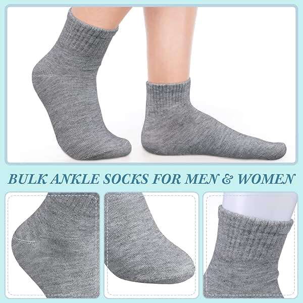 Tarpop 48 Pairs Men Women Quarter Ankle Socks Moisture Wicking Athletic Crew Casual Sports Bulk Socks for Homeless - Image 3