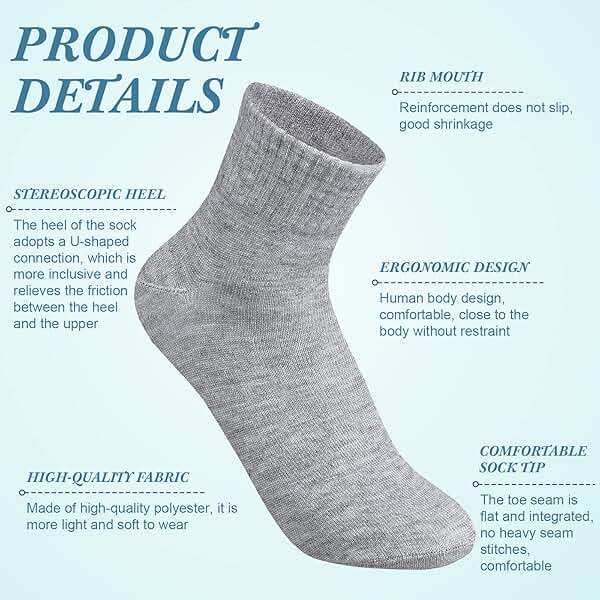 Tarpop 48 Pairs Men Women Quarter Ankle Socks Moisture Wicking Athletic Crew Casual Sports Bulk Socks for Homeless - Image 4